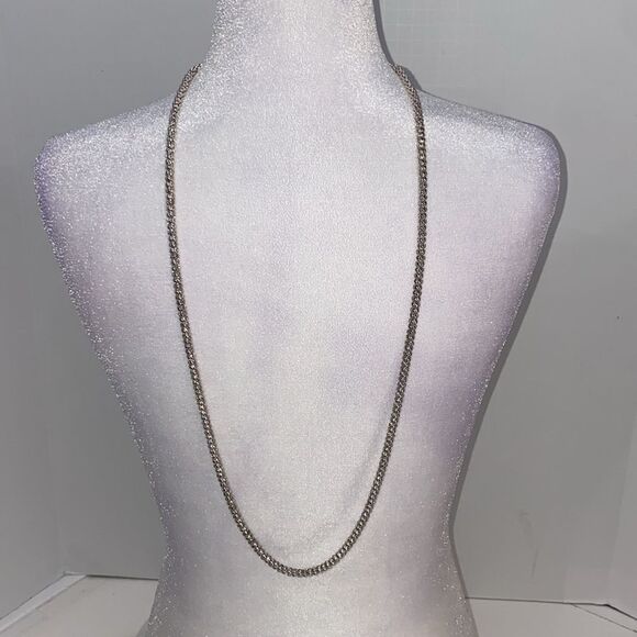 Black Silver Tone Bicolor Multi Strand Layered Necklace Multi Style Chain - Picture 6 of 10